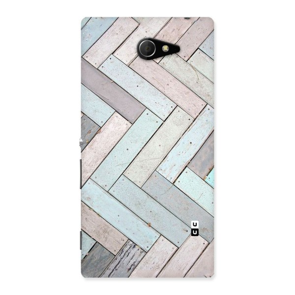 Wooden ZigZag Design Back Case for Sony Xperia M2