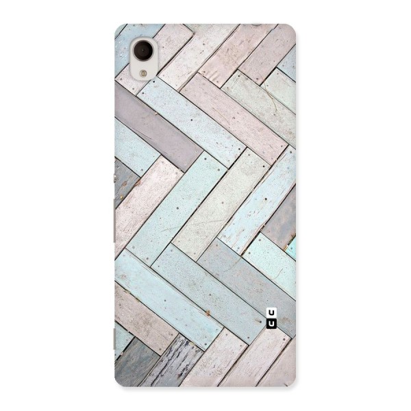 Wooden ZigZag Design Back Case for Sony Xperia M4