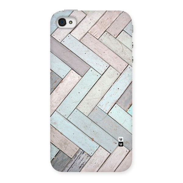 Wooden ZigZag Design Back Case for iPhone 4 4s