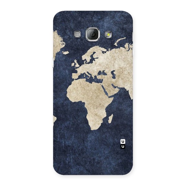 World Map Blue Gold Back Case for Galaxy A8