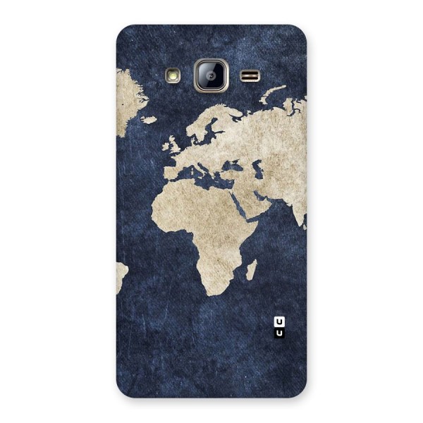 World Map Blue Gold Back Case for Galaxy On5