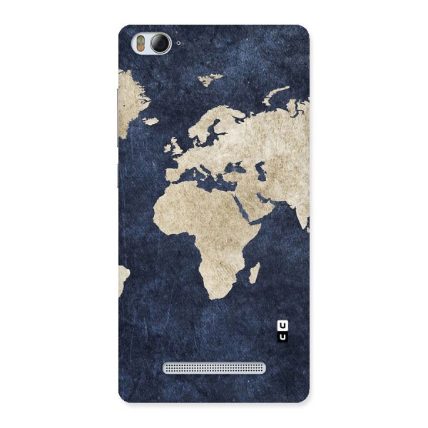 World Map Blue Gold Back Case for Xiaomi Mi4i