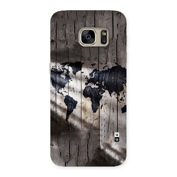 World Map Wood Design Back Case for Galaxy S7