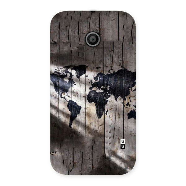 World Map Wood Design Back Case for Moto E