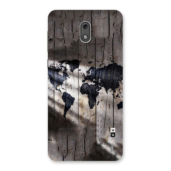 World Map Wood Design Back Case for Nokia 2