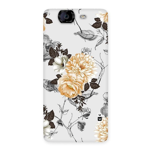 Yellow Floral Back Case for Canvas Knight A350