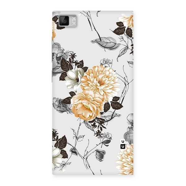 Yellow Floral Back Case for Xiaomi Mi3