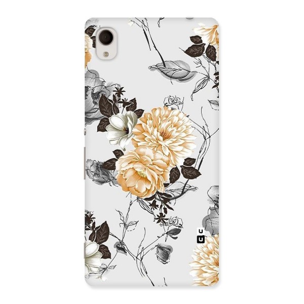 Yellow Floral Back Case for Xperia M4 Aqua