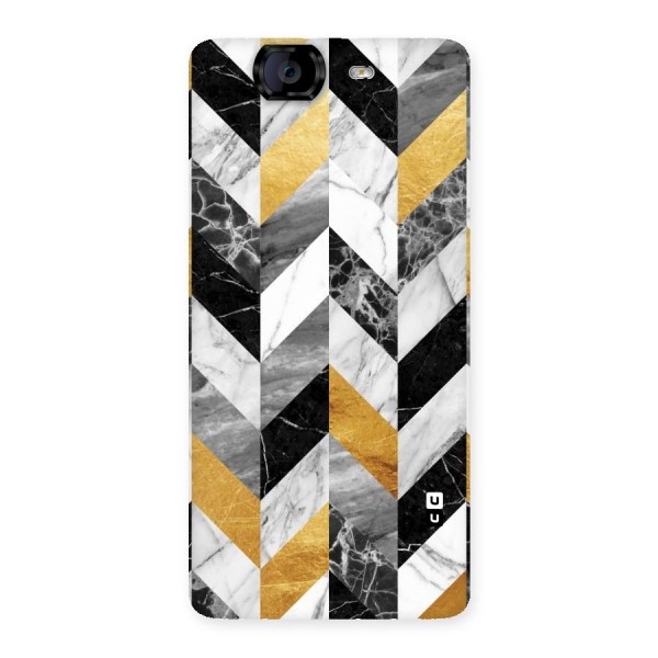 Yellow Grey Marble Back Case for Canvas Knight A350