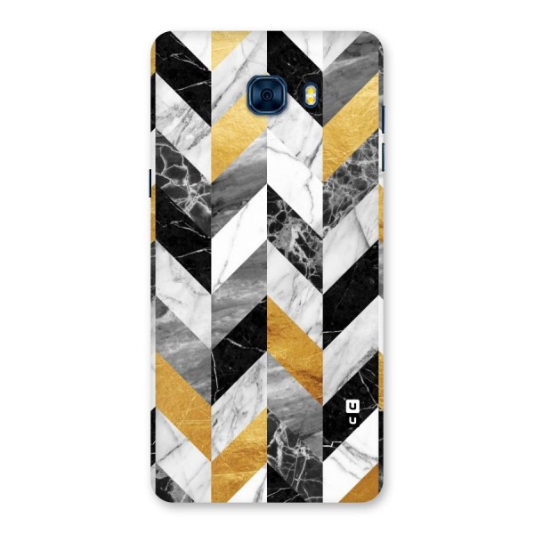 Yellow Grey Marble Back Case for Galaxy C7 Pro