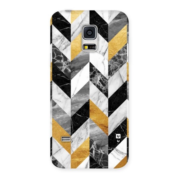 Yellow Grey Marble Back Case for Galaxy S5 Mini