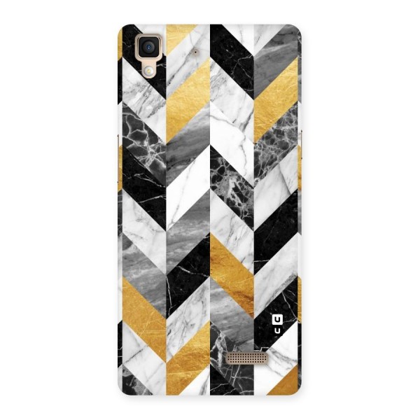 Yellow Grey Marble Back Case for Oppo R7