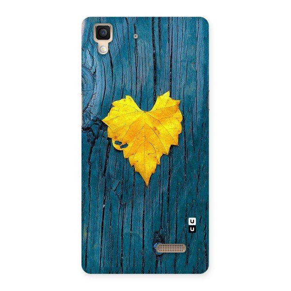 Yellow Leaf Back Case for Oppo R7