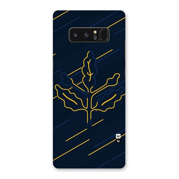 Yellow Leaf Line Back Case for Galaxy Note 8