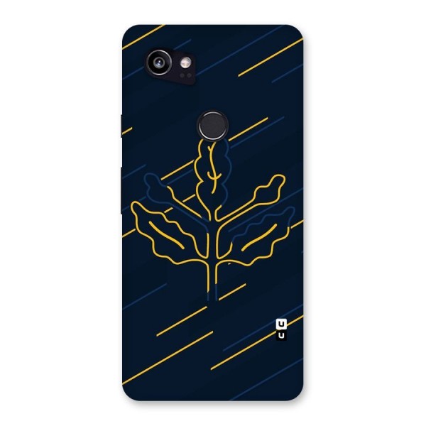 Yellow Leaf Line Back Case for Google Pixel 2 XL