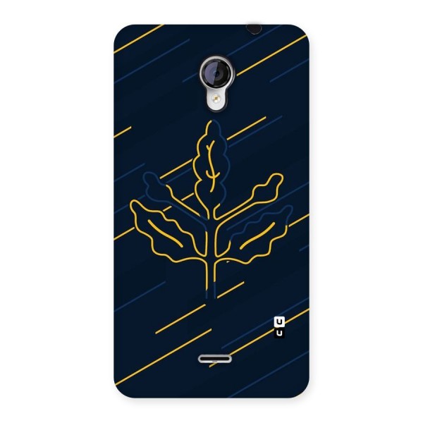 Yellow Leaf Line Back Case for Micromax Unite 2 A106