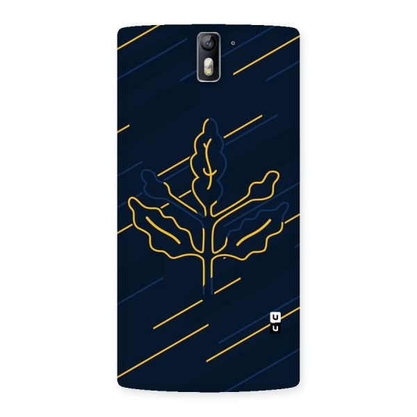 Yellow Leaf Line Back Case for One Plus One