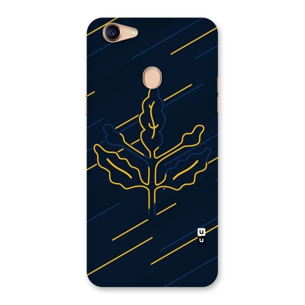 Yellow Leaf Line Back Case for Oppo F5