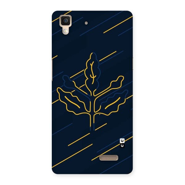 Yellow Leaf Line Back Case for Oppo R7