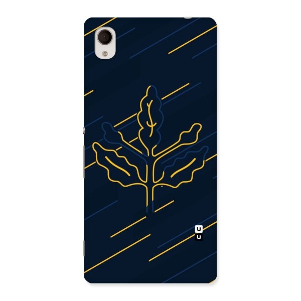 Yellow Leaf Line Back Case for Sony Xperia M4