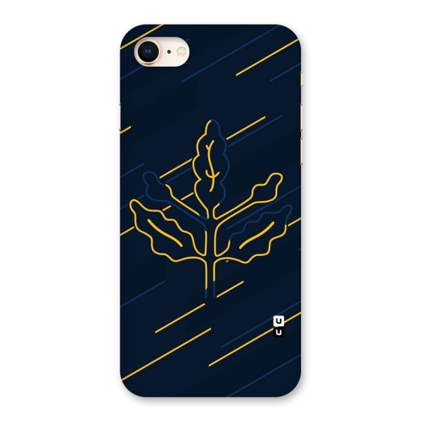 Yellow Leaf Line Back Case for iPhone 8