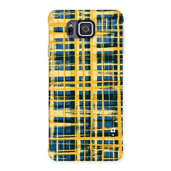 Yellow Rugged Check Design Back Case for Galaxy Alpha