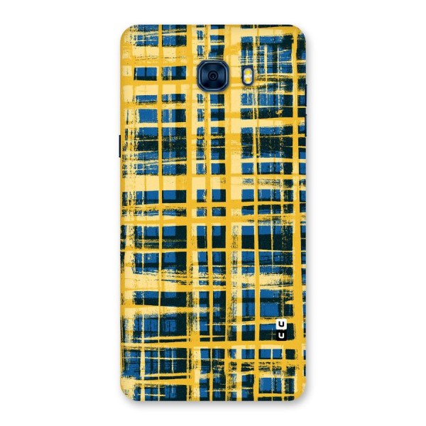 Yellow Rugged Check Design Back Case for Galaxy C7 Pro