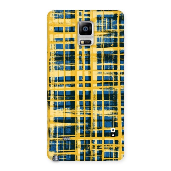 Yellow Rugged Check Design Back Case for Galaxy Note 4