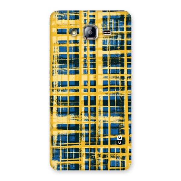 Yellow Rugged Check Design Back Case for Galaxy On5