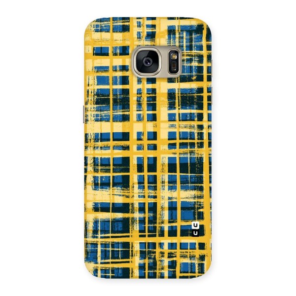 Yellow Rugged Check Design Back Case for Galaxy S7