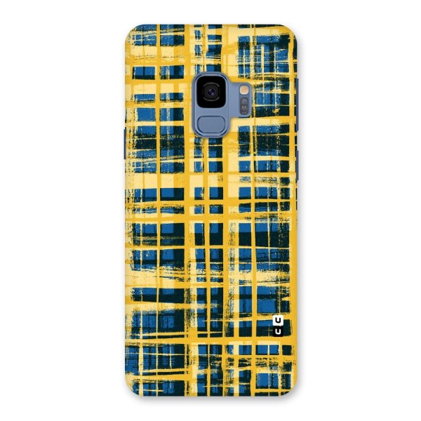 Yellow Rugged Check Design Back Case for Galaxy S9