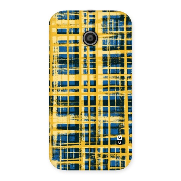 Yellow Rugged Check Design Back Case for Moto E