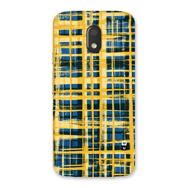 Yellow Rugged Check Design Back Case for Moto E3 Power