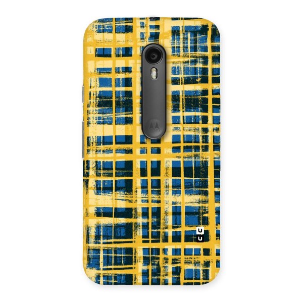 Yellow Rugged Check Design Back Case for Moto G3