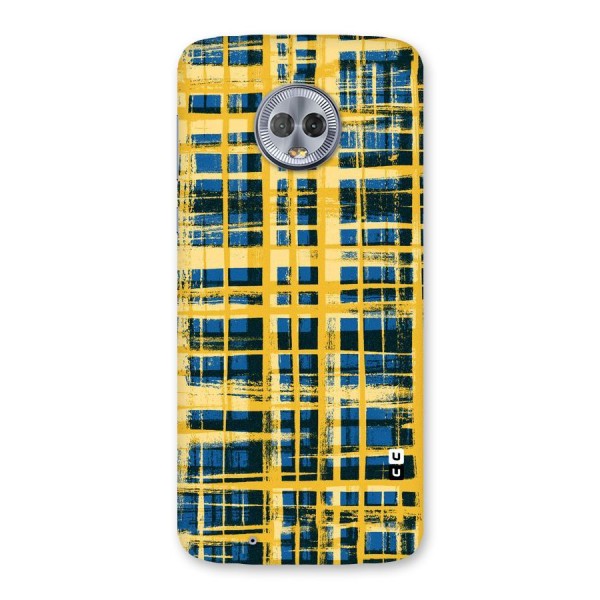 Yellow Rugged Check Design Back Case for Moto G6