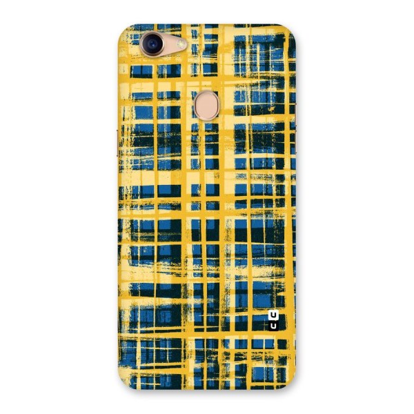 Yellow Rugged Check Design Back Case for Oppo F5