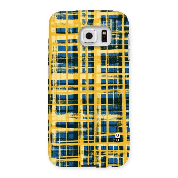 Yellow Rugged Check Design Back Case for Samsung Galaxy S6