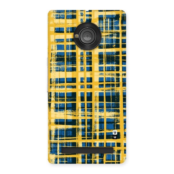 Yellow Rugged Check Design Back Case for Yu Yuphoria