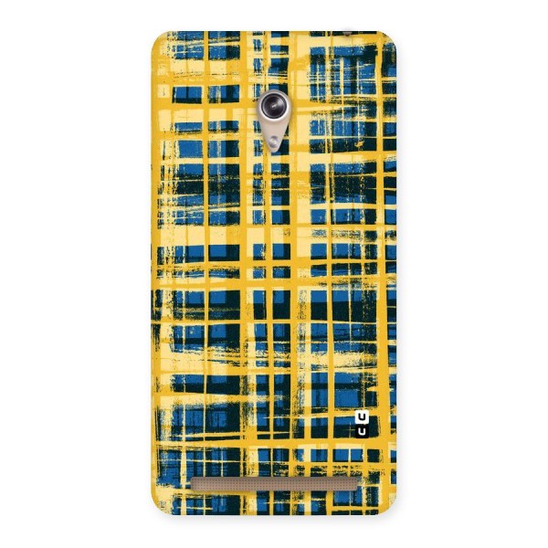 Yellow Rugged Check Design Back Case for Zenfone 6