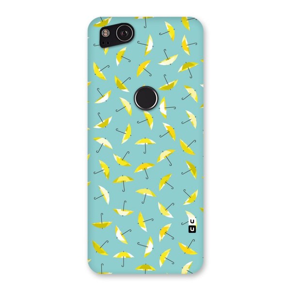 Yellow Umbrella Pattern Back Case for Google Pixel 2