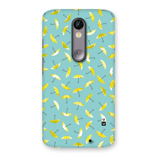 Yellow Umbrella Pattern Back Case for Moto X Force