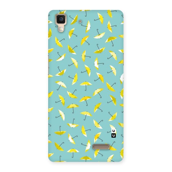 Yellow Umbrella Pattern Back Case for Oppo R7