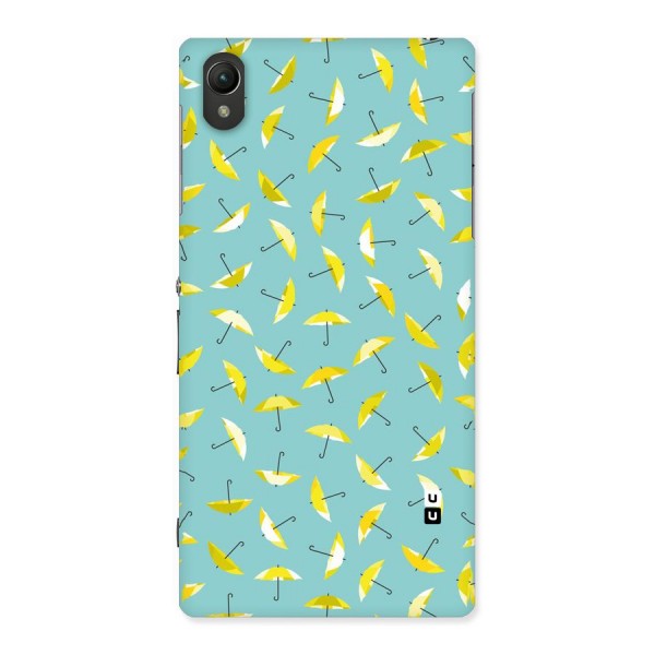 Yellow Umbrella Pattern Back Case for Sony Xperia Z1