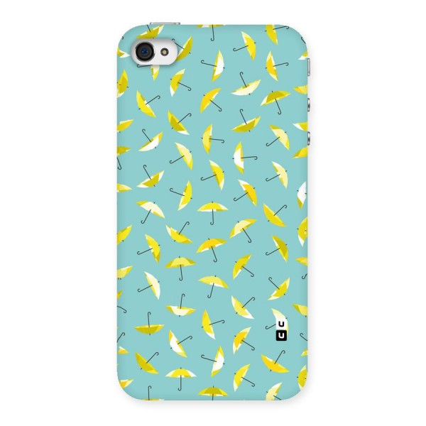 Yellow Umbrella Pattern Back Case for iPhone 4 4s