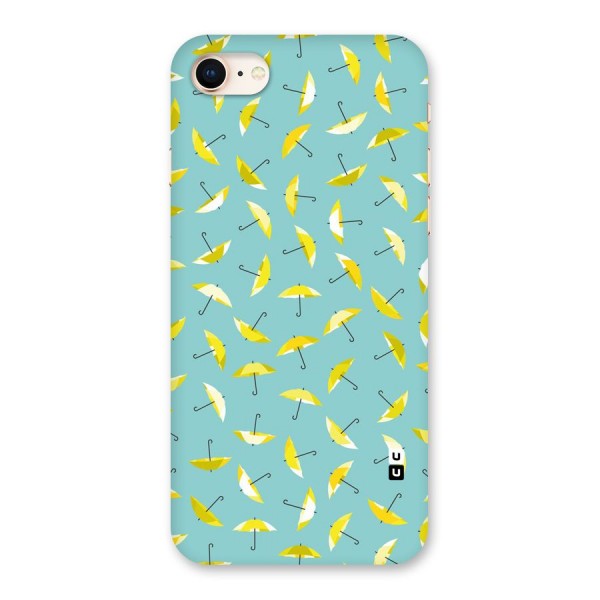 Yellow Umbrella Pattern Back Case for iPhone 8