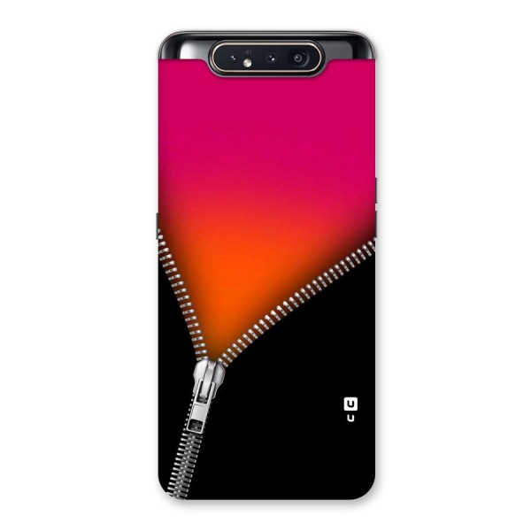 Zipper Print Back Case for Galaxy A80