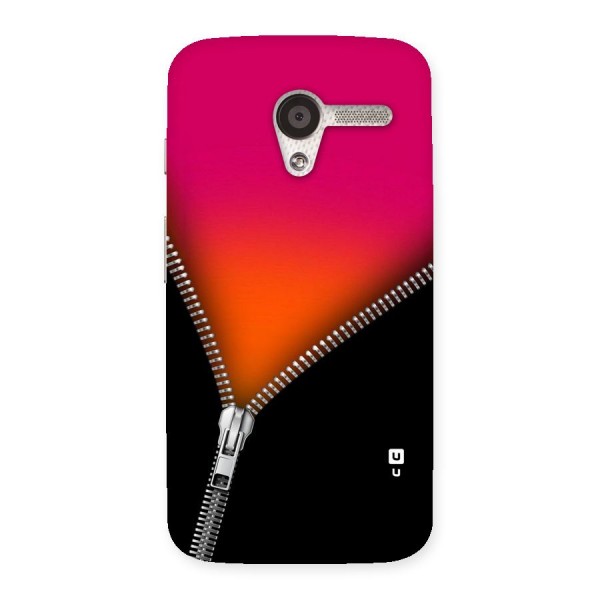 Zipper Print Back Case for Moto X