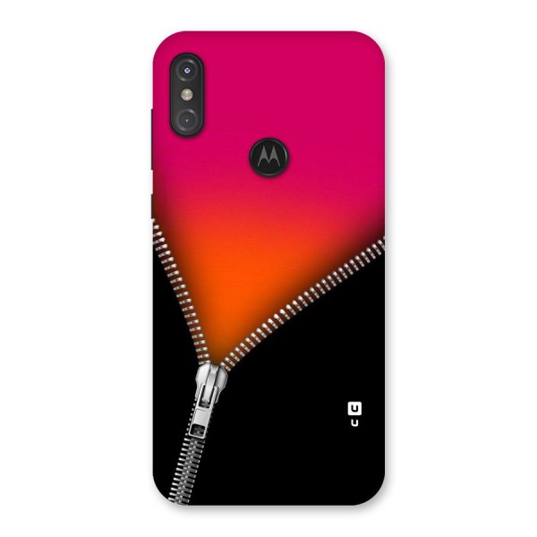 Zipper Print Back Case for Motorola One Power