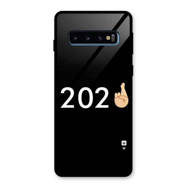 2021 Fingers Crossed Glass Back Case for Galaxy S10