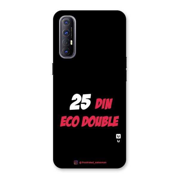 25 Din Eco Double Black Glass Back Case for Reno3 Pro